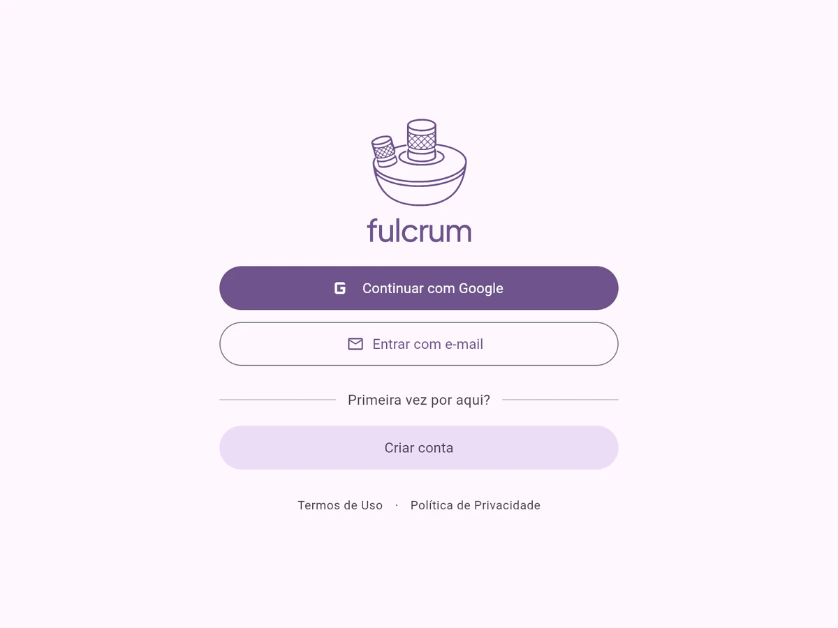 Tela de entrada do Fulcrum